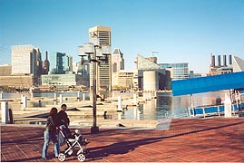 [photo, Skyline from Federal Hill, Baltimore, Maryland}