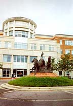 [photo, Equestrian statue before Prince George's County Courthouse, Upper Marlboro, Maryland]